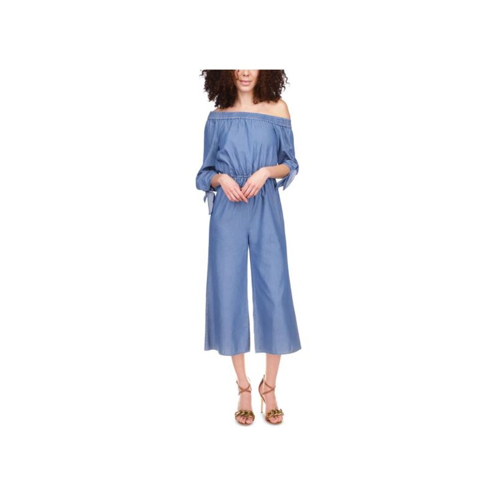 Michael Michael Kors Womens Off-The-Shoulder Cropped Jumpsuit